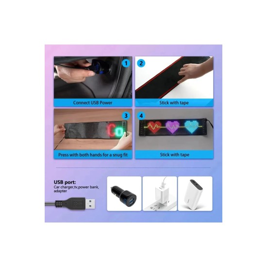 LED Ekran Matrix Panel Cama Yapışan 60 cm Boy 16x96 Pixel