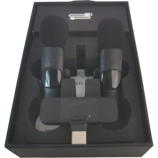 K9 Kablosuz Yaka Mikrofonu Çift Set Type-C Uyumlu