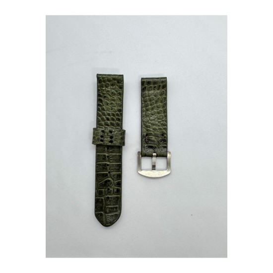 22 mm Gerçek Deri El Yapımı Eskitme Saat Kordonu Krokodil
