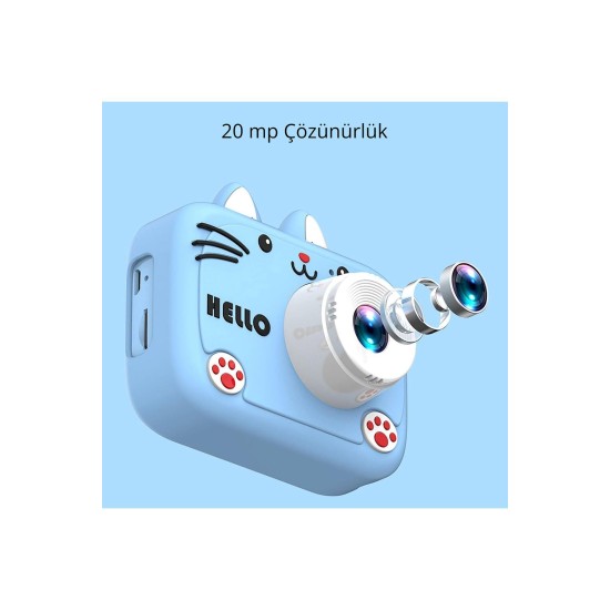 Angeleye KS-102 Çocuklar İçin Dijital Kamera Mavi