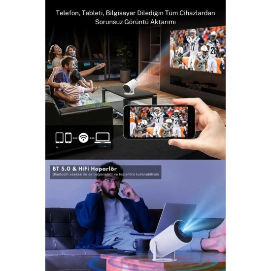 HY300 Taşınabilir Projeksiyon Mini Projektör Cihazı