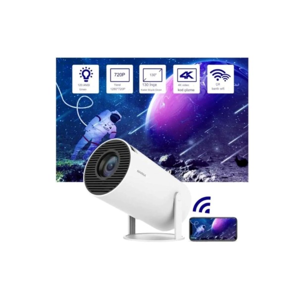 HY300 Taşınabilir Projeksiyon Mini Projektör Cihazı