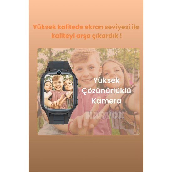 HARVOX HX 4G PRO Görüntülü Görüşmeli Akıllı Çocuk Takip Saati (BTK Kayıtlı – Siyah)