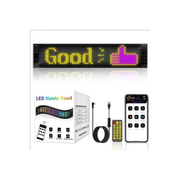 LED Ekran Matrix Panel Cama Yapışan 60 cm Boy 16x96 Pixel