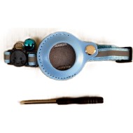 Airtag Tutuculu Kedi Tasması Zilli ve Reflektörlü Mavi