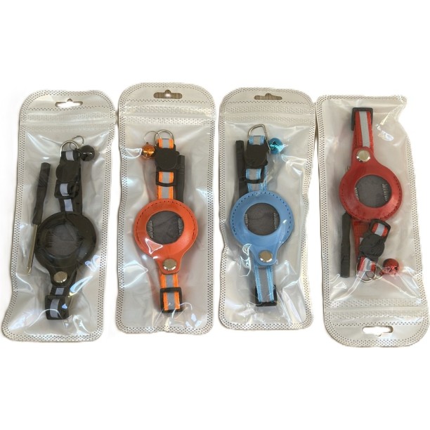 Airtag Tutuculu Kedi Tasması Zilli ve Reflektörlü Siyah