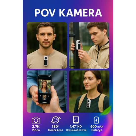 Thumb Pov Aksiyon Kamerası 1080p  Manyetik Kolyeli