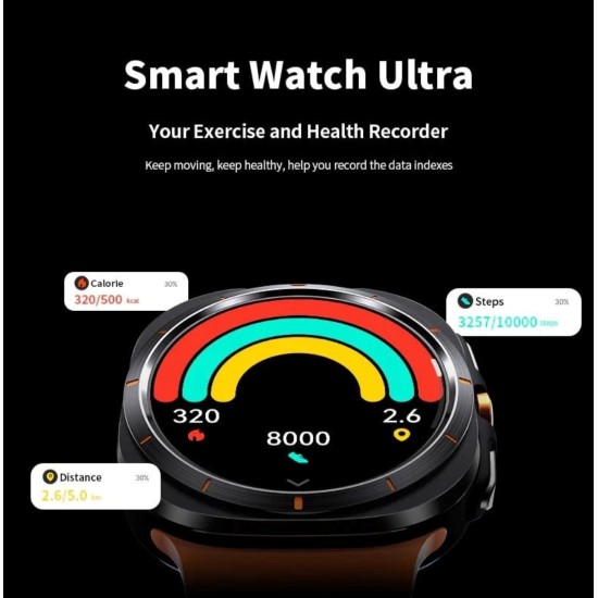 W7 Watch Ultra Amoled Ekran 46 mm Akıllı Saat 2 Kordon