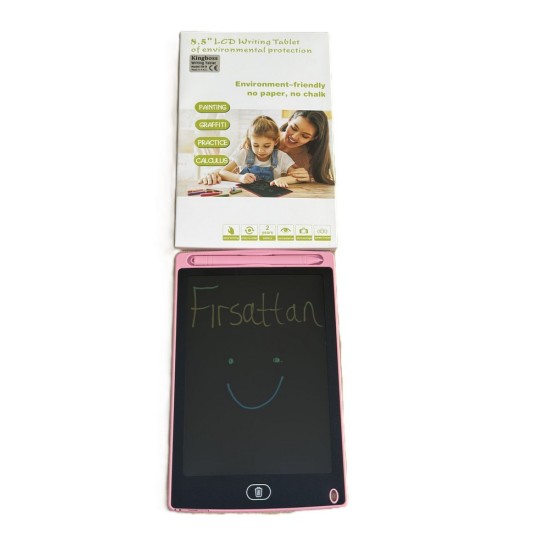 8.5 İnç RGB Renkli Yazılı Dijital yazi-tahtasi Pilli Tuşla Silinebilir 5 Renk