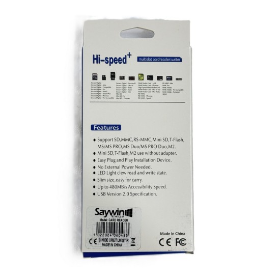 Tüm Bellek Kartı Okuyucu USB Harici SD MMC XD CF Desteği USB 2.0 Tam Hız