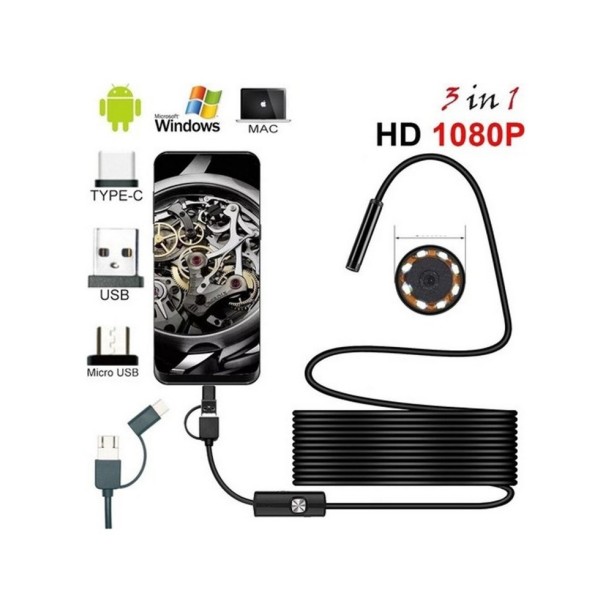 Endoskop 20 Metre Sert Kablolu Yılan Kamera Su Geçirmez Yılan Kamera