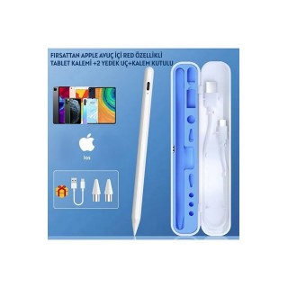 iPad Uyumlu Avuç İçi Red (Palm Rejection) Stylus Tablet Kalemi - USB-C Şarjlı