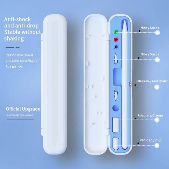 Apple Pencil Pro / 2. Nesil / 1. Nesil Uyumlu Stylus Koruyucu Kutu ve Kalem Tutucu
