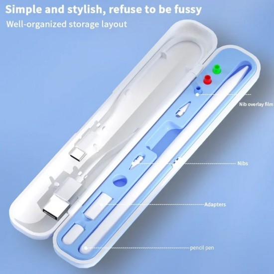 Apple Pencil Pro / 2. Nesil / 1. Nesil Uyumlu Stylus Koruyucu Kutu ve Kalem Tutucu
