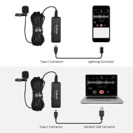 BOYA BY-DM10 Lightning ve USB Yaka Mikrofonu iPhone PC Podcast Röportaj Mikrofon