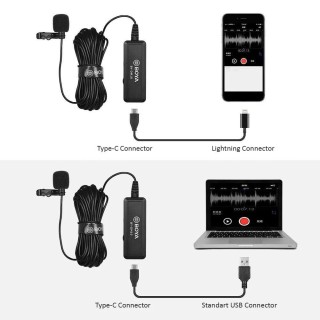BOYA BY-DM10 Lightning ve USB Yaka Mikrofonu iPhone PC Podcast Röportaj Mikrofon