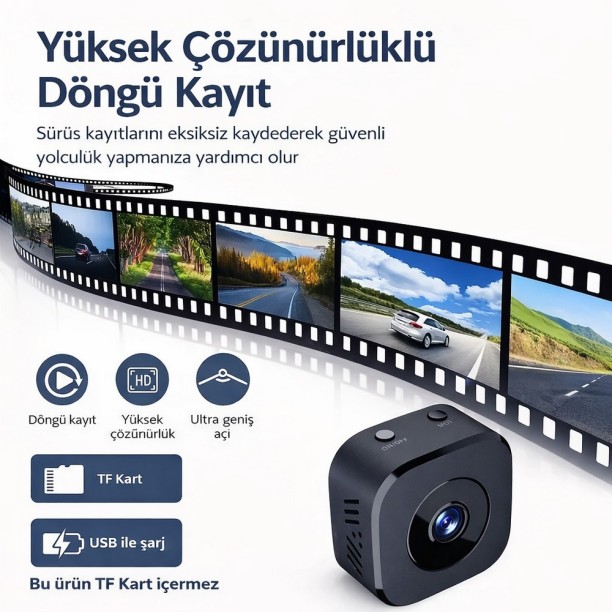 M5 Mini WiFi Kamera Şarjlı Hareket Algılama Ev Ofis