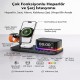Samsung ve Apple Uyumlu 6’sı 1 Arada Manyetik Kablosuz Şarj İstasyonu 25W Hızlı Şarj Bluetooth Hoparlör Alarm Saat Gece Lambası