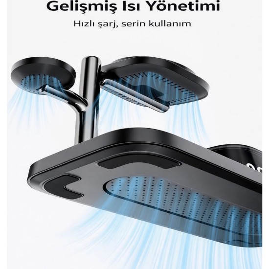 Samsung ve Apple Uyumlu 6’sı 1 Arada Manyetik Kablosuz Şarj İstasyonu 25W Hızlı Şarj Bluetooth Hoparlör Alarm Saat Gece Lambası