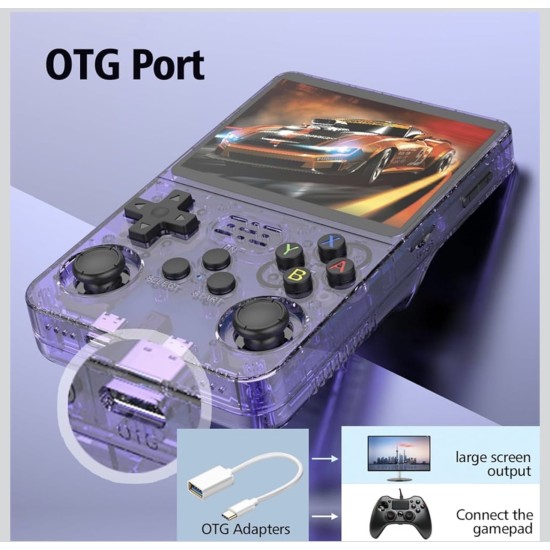 R36S Taşınabilir Retro Oyun Konsolu 3.5 İnç IPS Ekran ArkOS Destekli 64GB