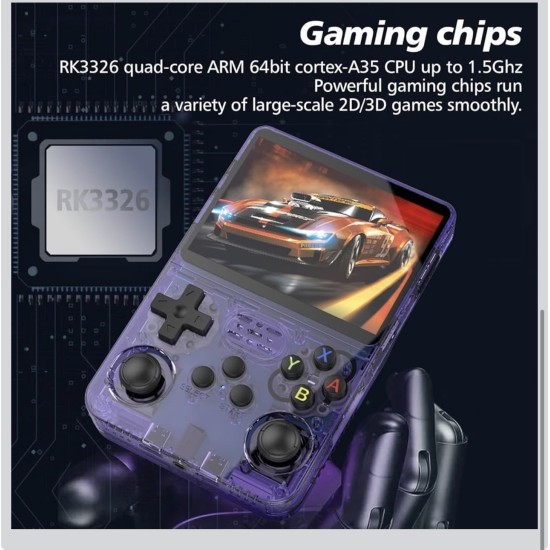 R36S Taşınabilir Retro Oyun Konsolu 3.5 İnç IPS Ekran ArkOS Destekli 64GB