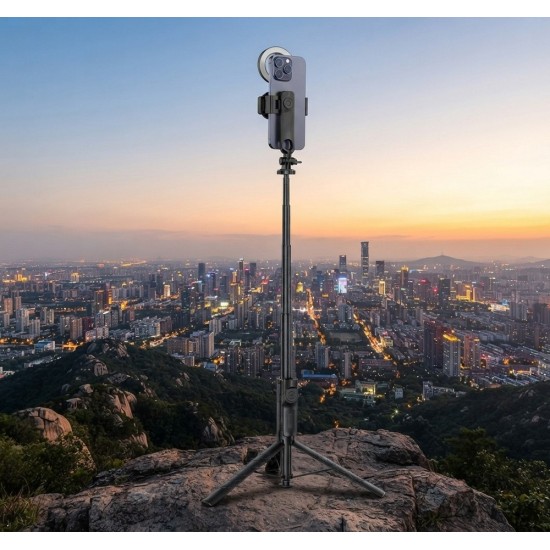 K53 Manyetik Selfie Çubuğu ve Tripod Bluetooth Kumandalı Yere Değince Otomatik Açılan